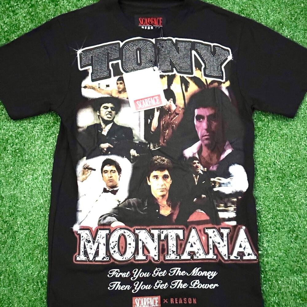 SCARFACE x REASON Black T Shirt New With Tag “Tony Montana” Universal Studios